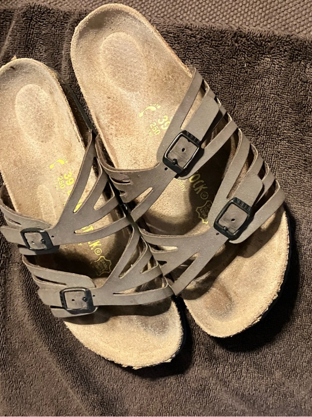 Birkenstock Women's light Brown Strappy Double-Buckle Sandals